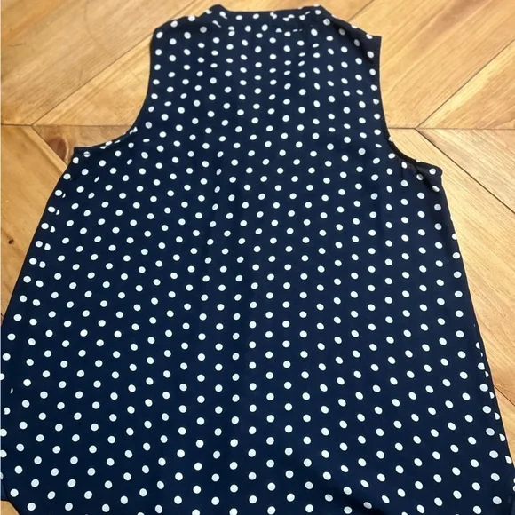 7th Avenue Dark Blue and White Polka Dot Blouse - Picture 4 of 12